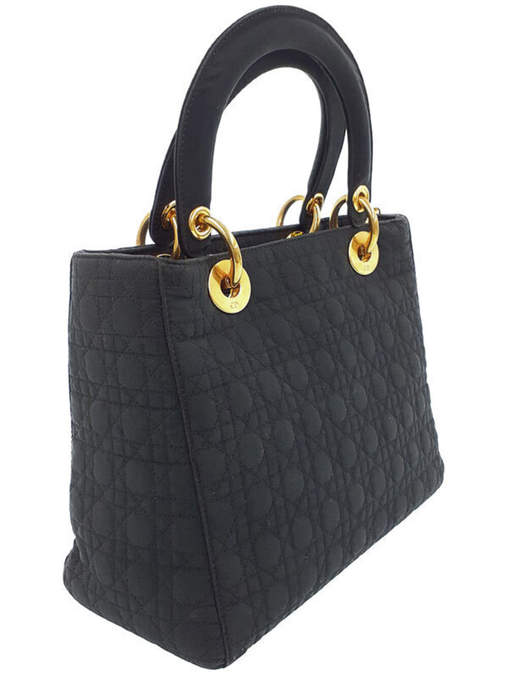 Dior 2way Cannage bag Quilted Lady Christian Black